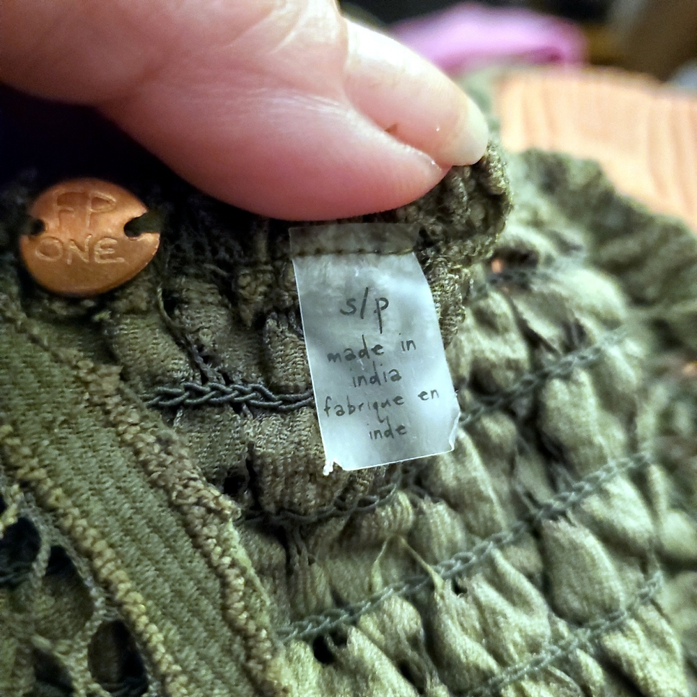 Free People Womens Adella Cami In Olive Sparrow S NWT - Picture 7 of 8